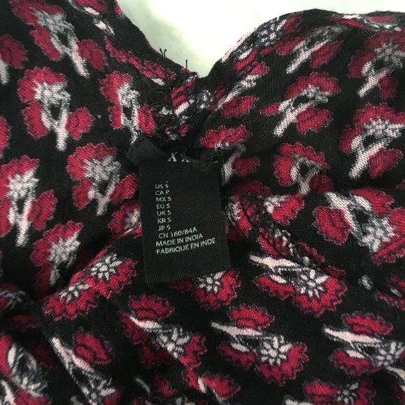 Halter crop top button up black pink tie front S - Picture 3 of 3